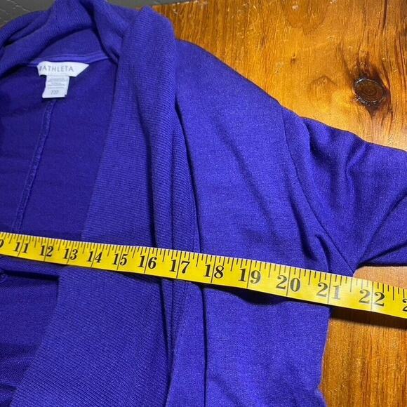 Athleta Tiburon Waterfall Cardigan Sweater Open Front‎ Purple Lagenlook Sz XXS - Picture 10 of 11